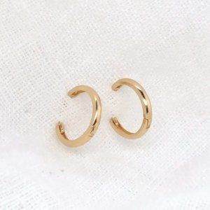 14K Yellow Gold Square Clicker Huggies (Earrings)